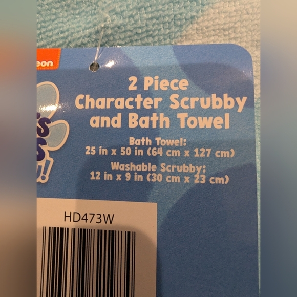 Blue's Clues & You Bath Time Fun 2 Piece Character Scrubby & Towel New! - Picture 4 of 9